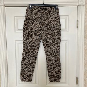 Leopard denim pants